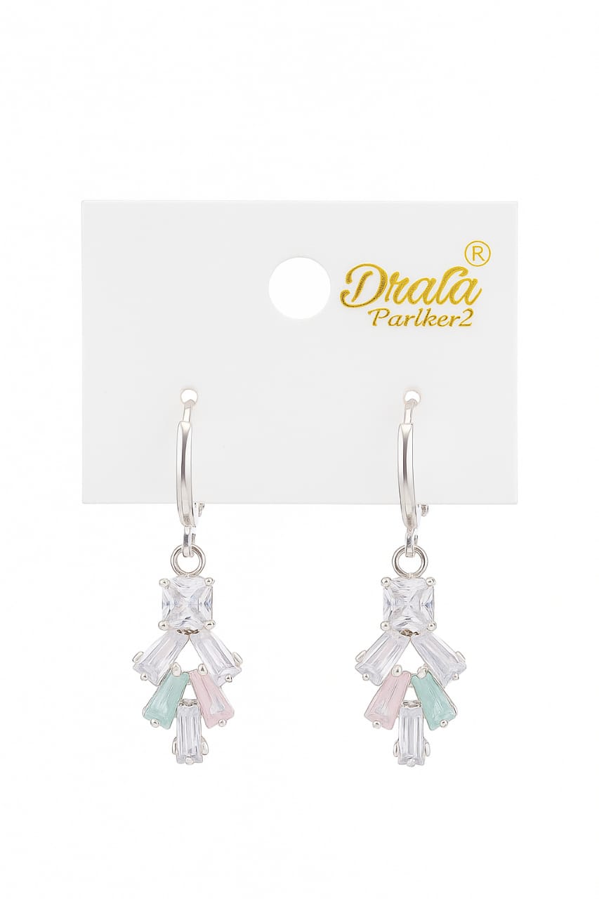 Elegant Pastel Crystal Drop Earrings